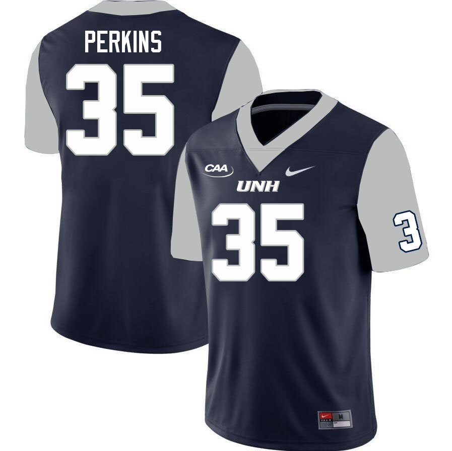 New Hampshire Wildcats #35 Brandon Perkins College Football Jerseys Stitched Sale-Navy